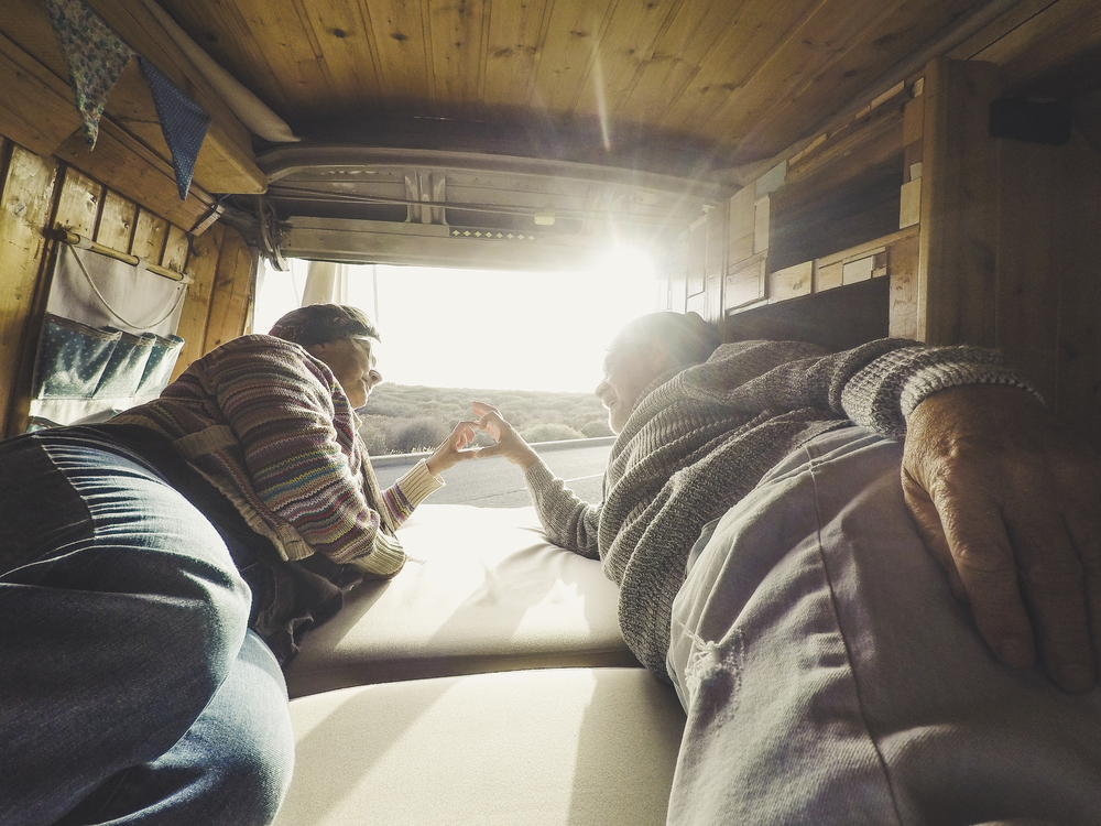 stock photo van old couple