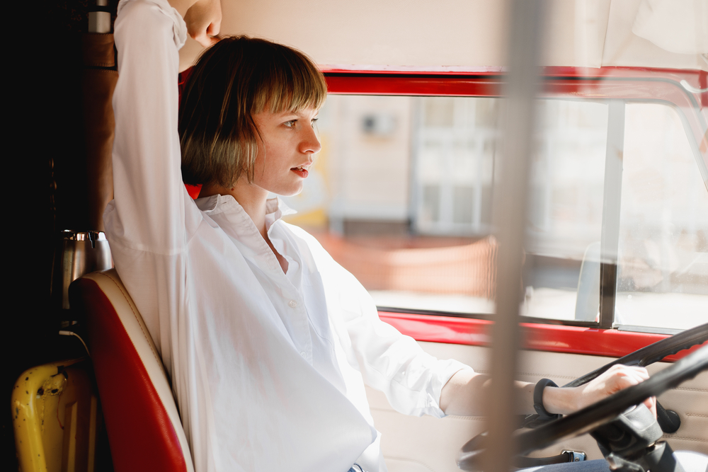 stock photo woman driver