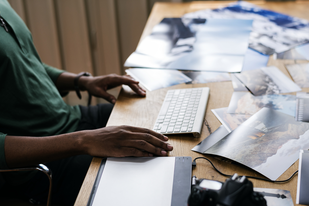 man with a keyboard stock photography