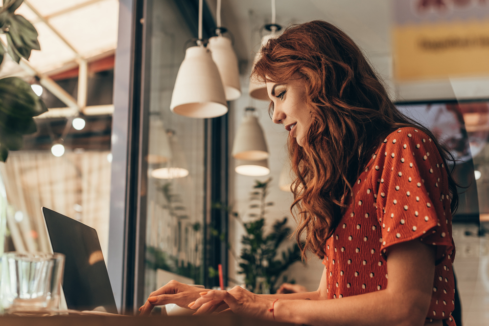 stock photography woman and computer