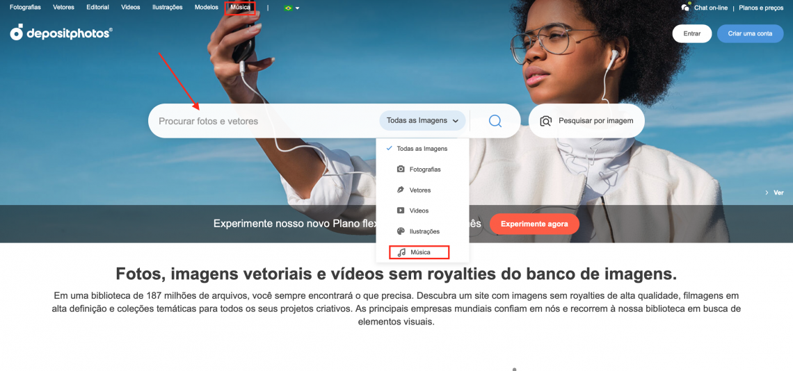 Descubra faixas musicais e efeitos sonoros no Depositphotos