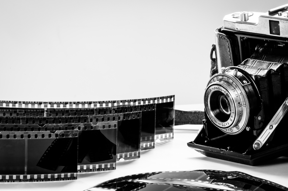 stock photo black and white retro camera