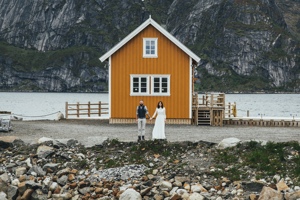 travel photography stock photo wedding couple house