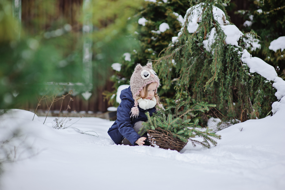 stock photo christmas girl snow