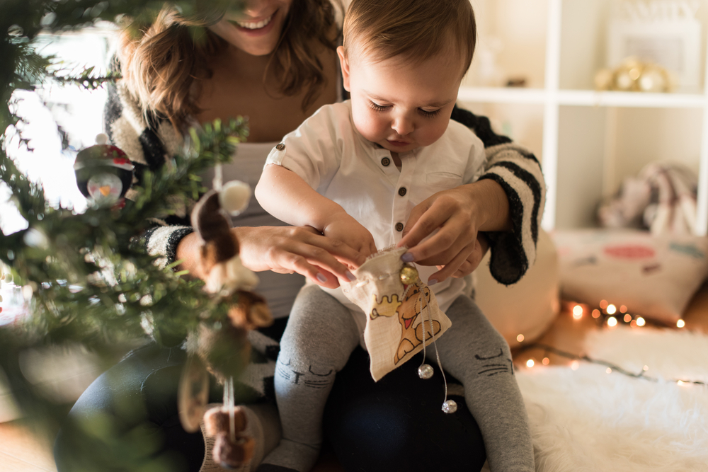 stock photo christmas decoration child