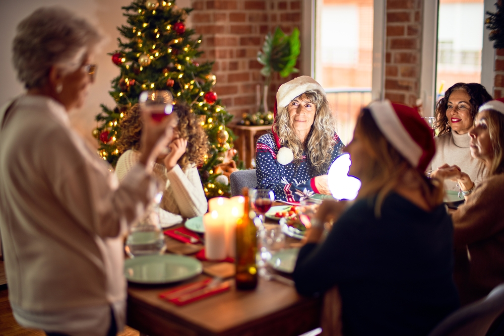 stock photo christmas family table