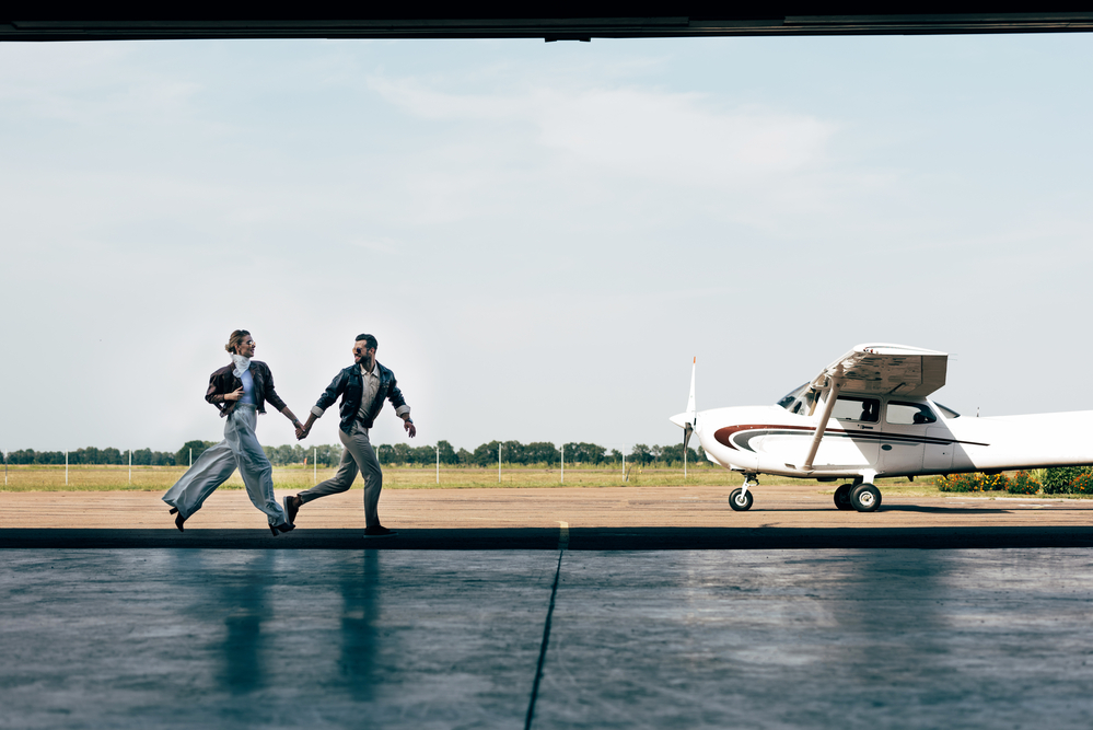 stock photo love couple plane