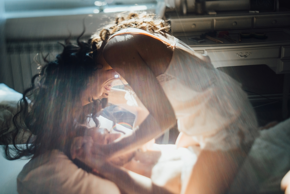 stock photo couple hugs valentines day