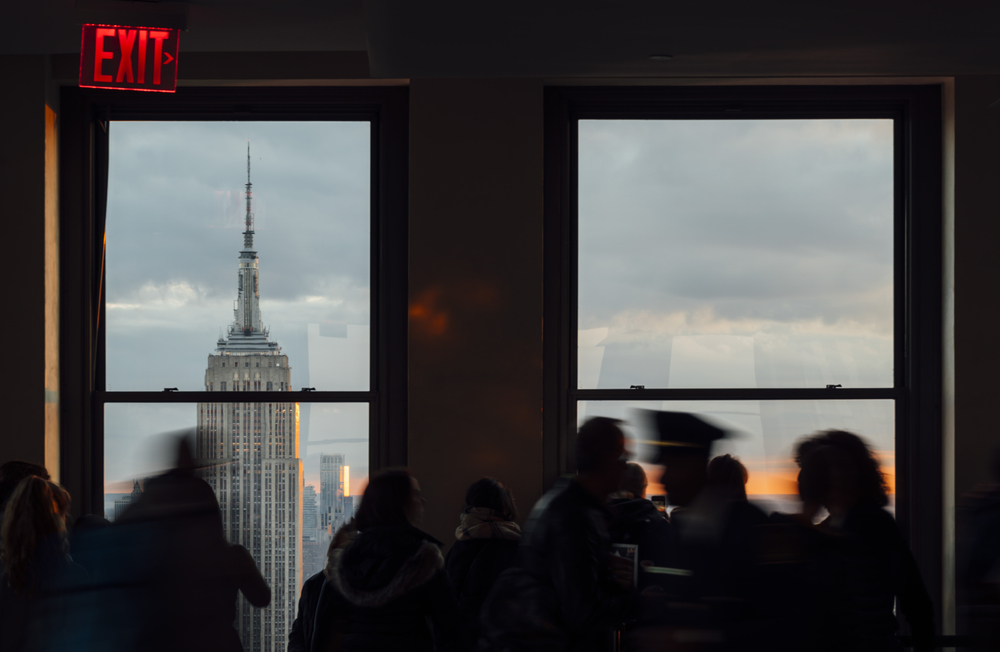 stock photo building window tourists