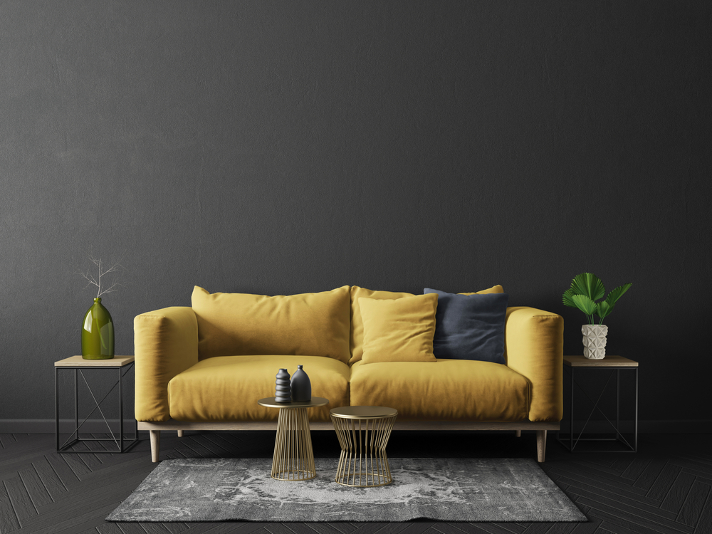 stock photo interior sofa wall