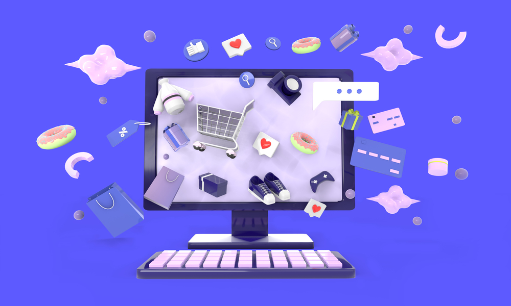 stock image 3D ecommerce retail marketing