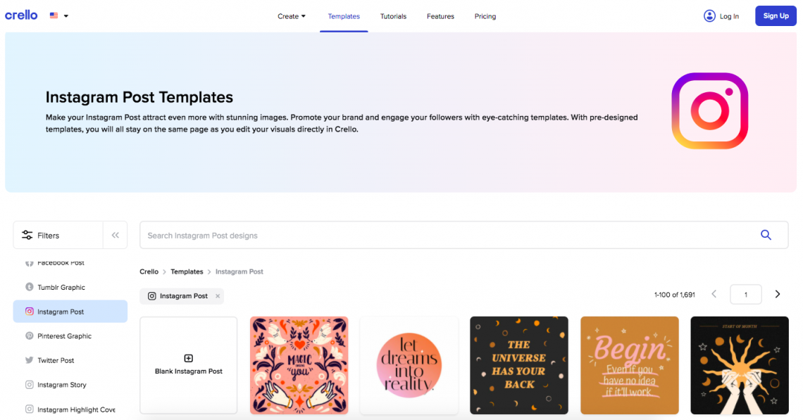 crello instagram templates