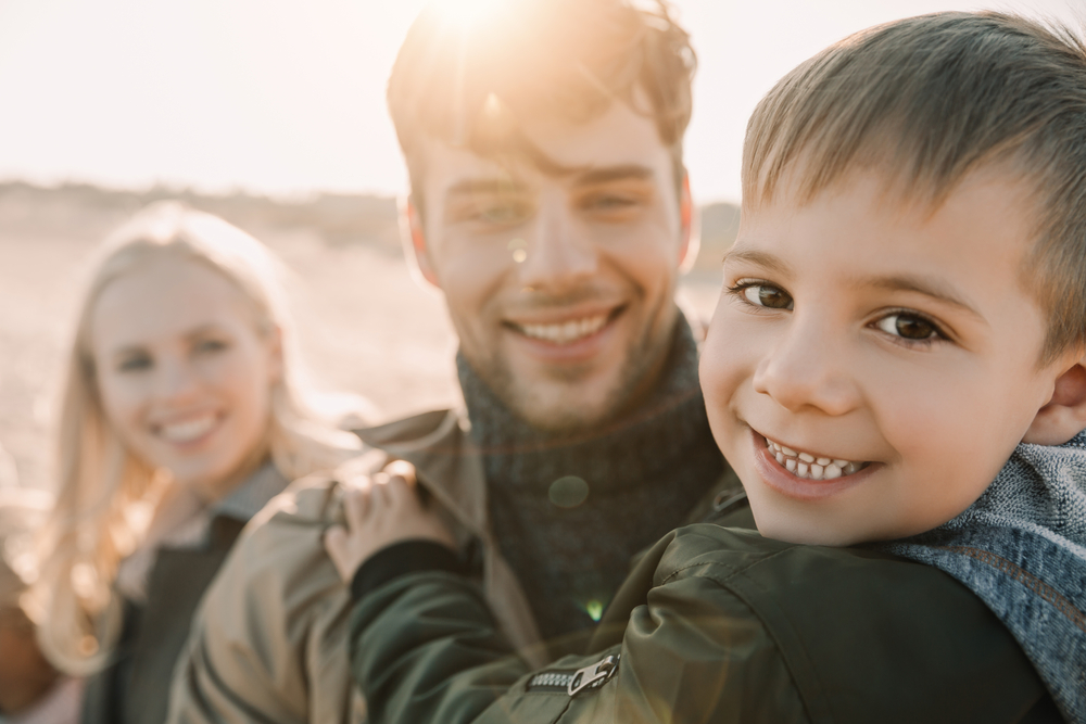 stock photo family faces close up