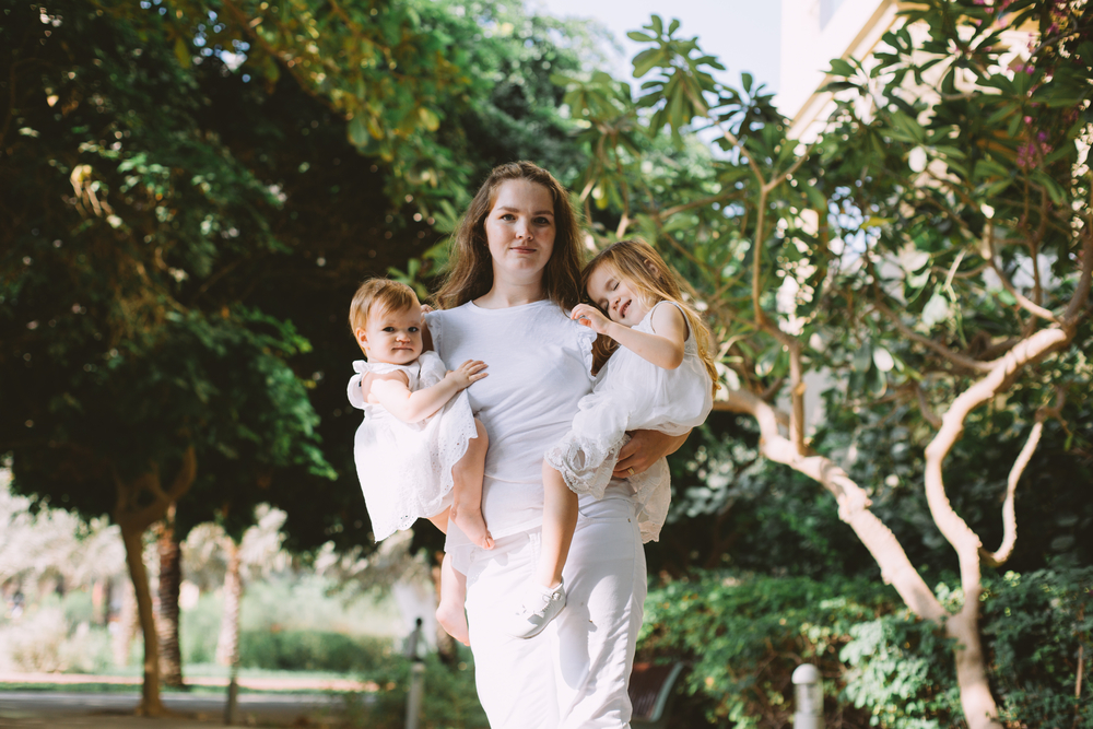 stock photo family mother nature outside children