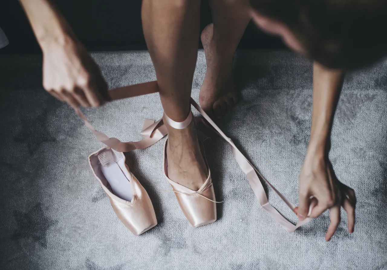 African American ballet dancer stock photo