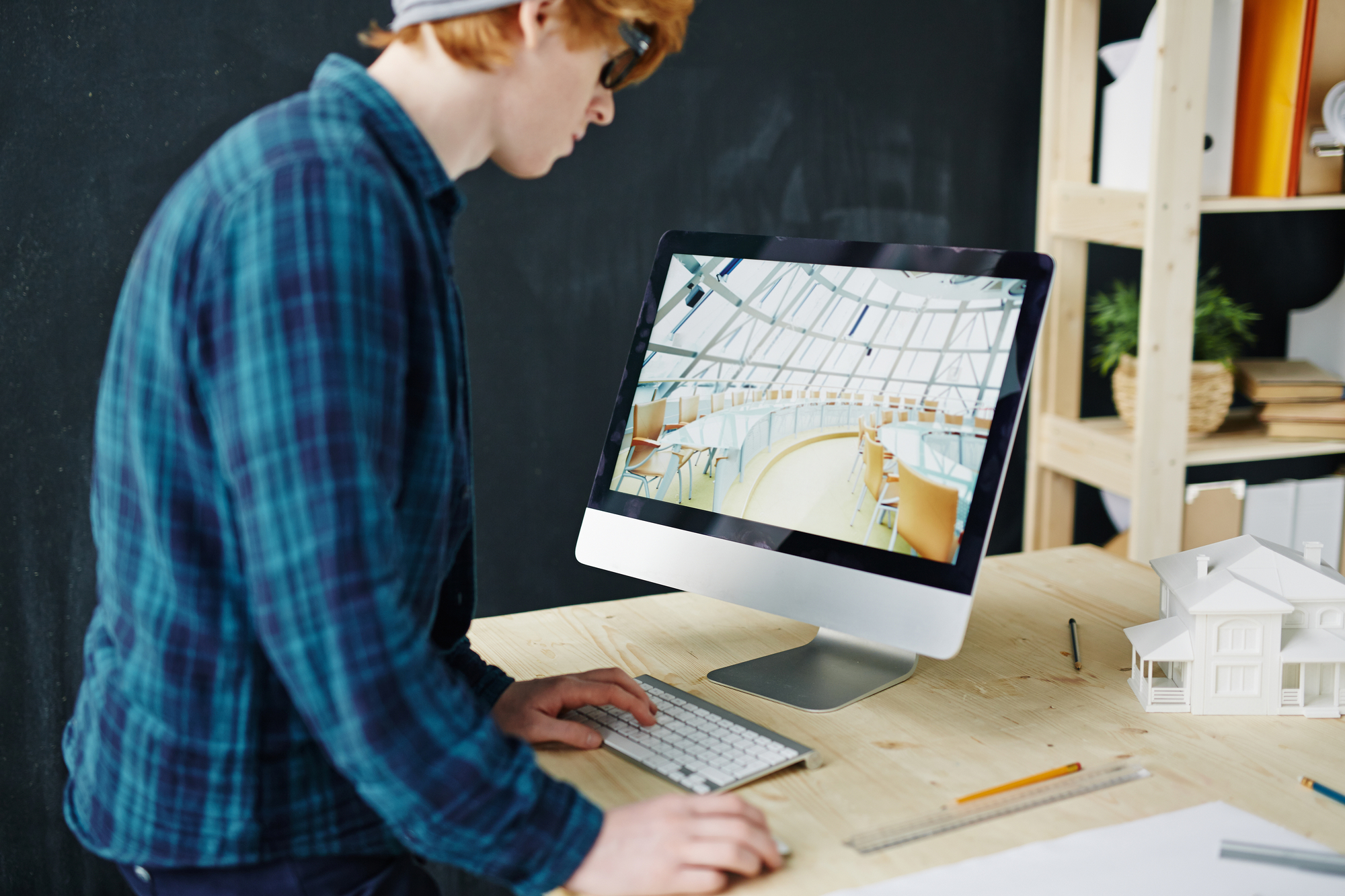 Young male architect stock photo