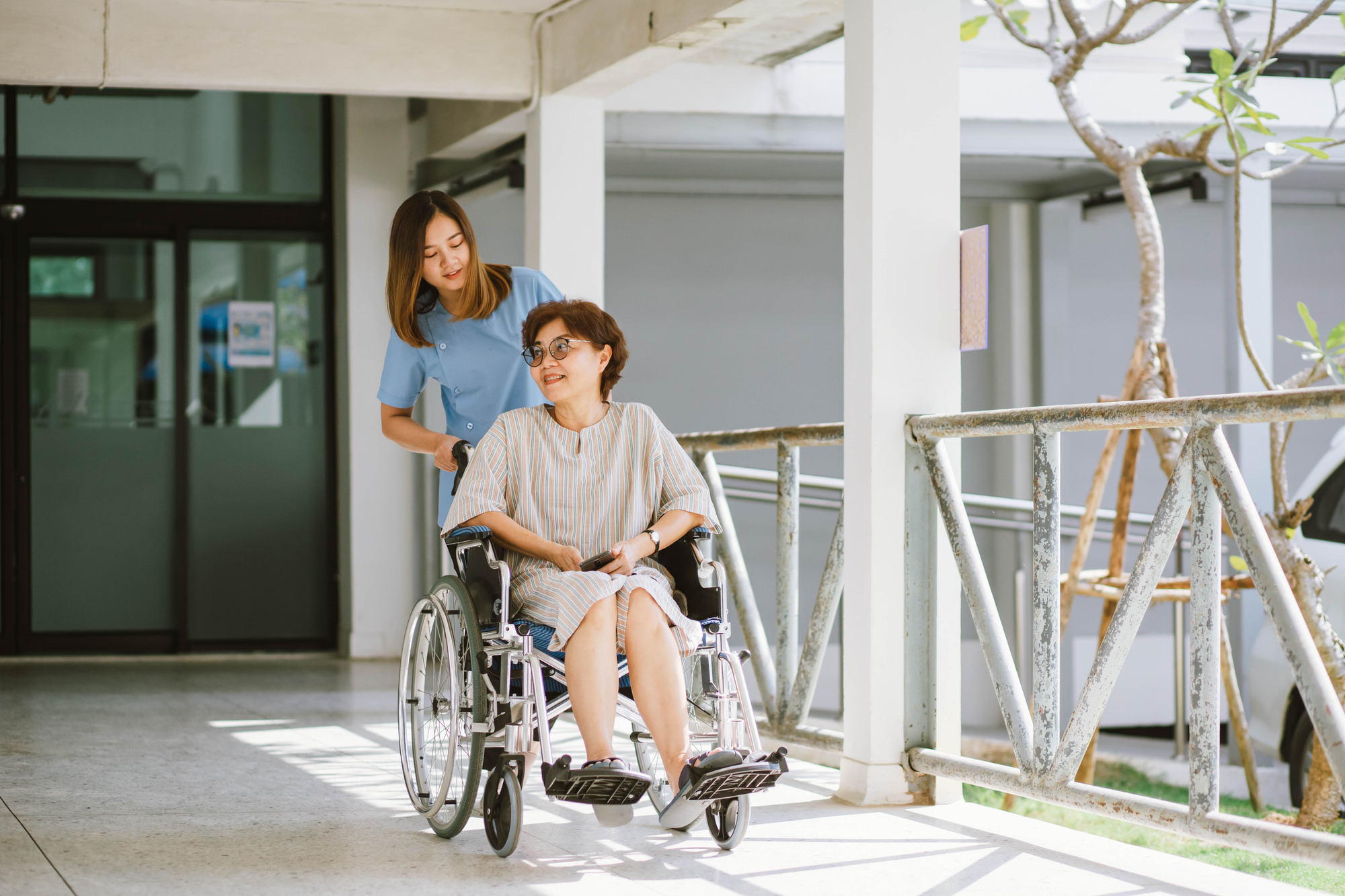 A nurse and a patient