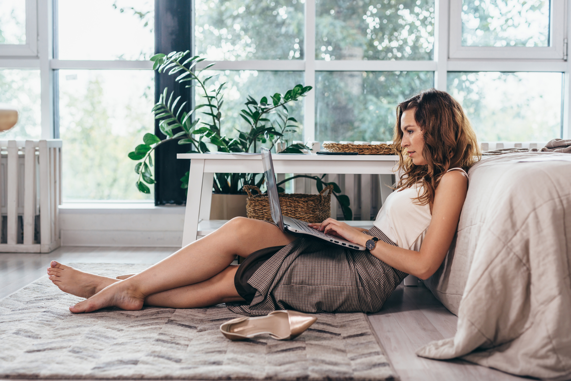 Woman using laptop