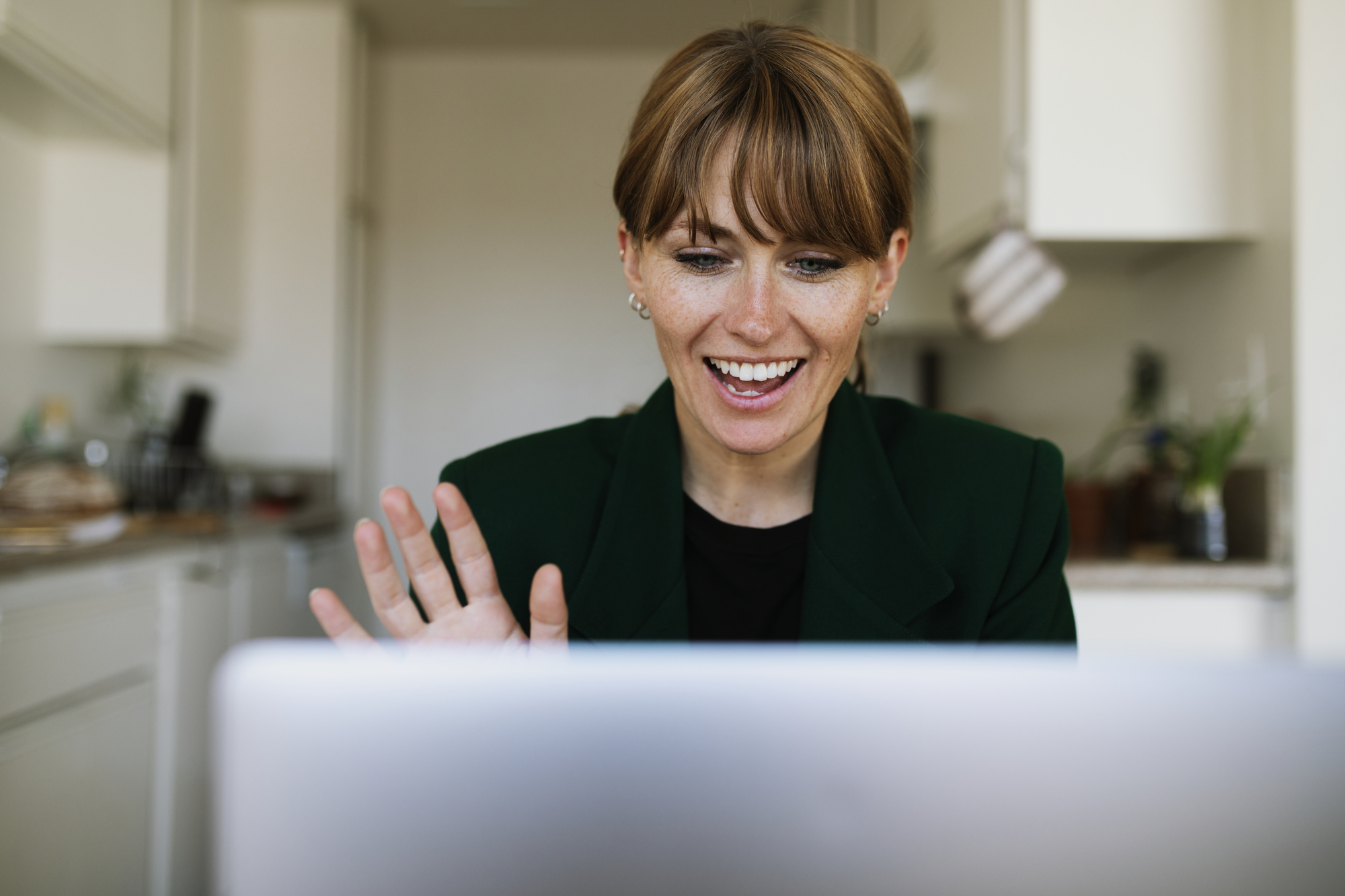 Young woman working from home