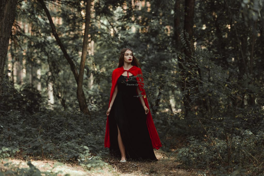 fine art photo of young woman in forest