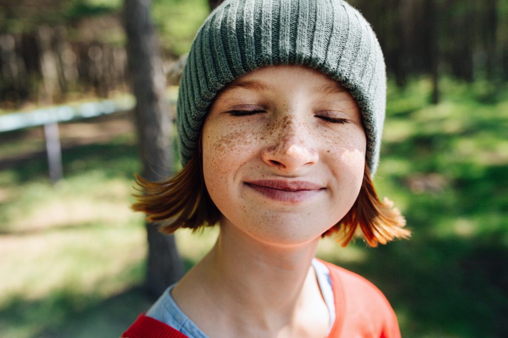 portrait of freckled girl