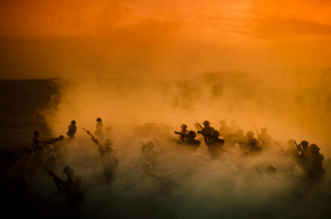 stock photo smoke war soldiers