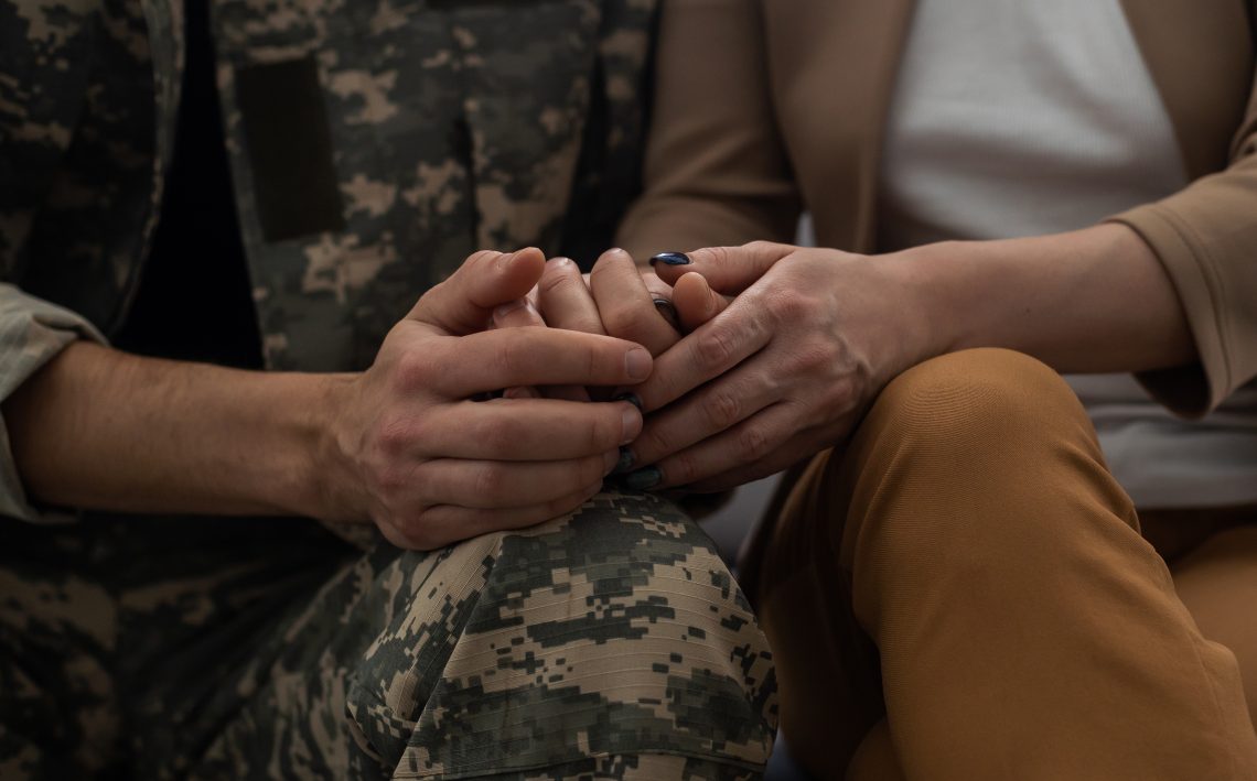 stock photo military child hands