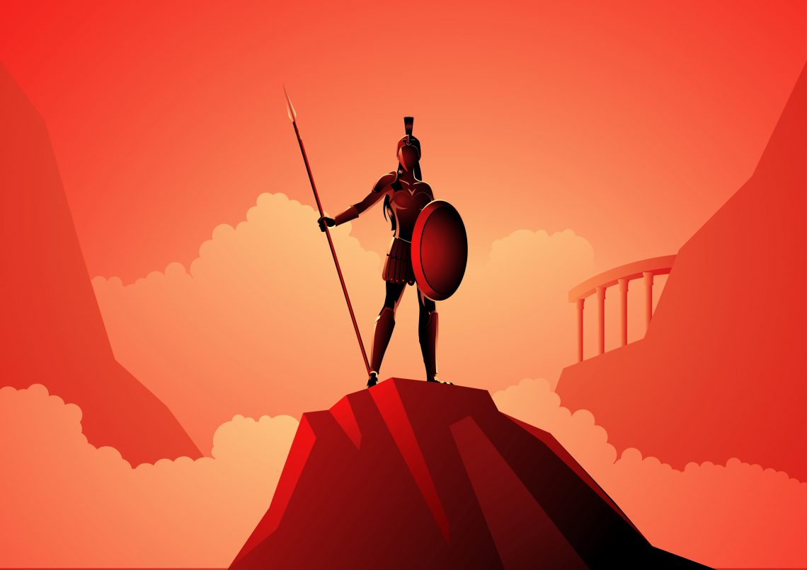 stock illustration athena war greece