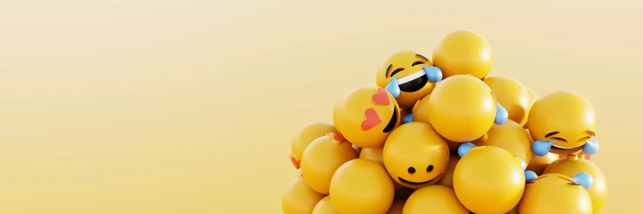 Infinite emoticons 3d rendering background, social media and com