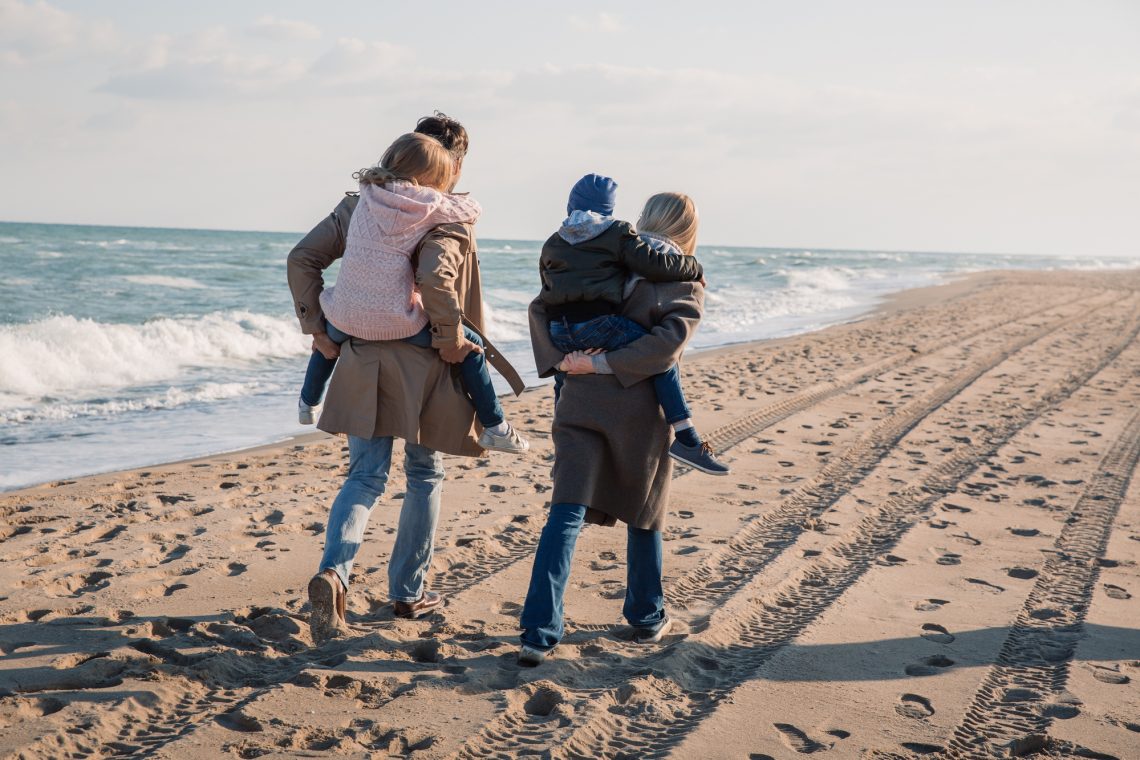 happy family on the beach