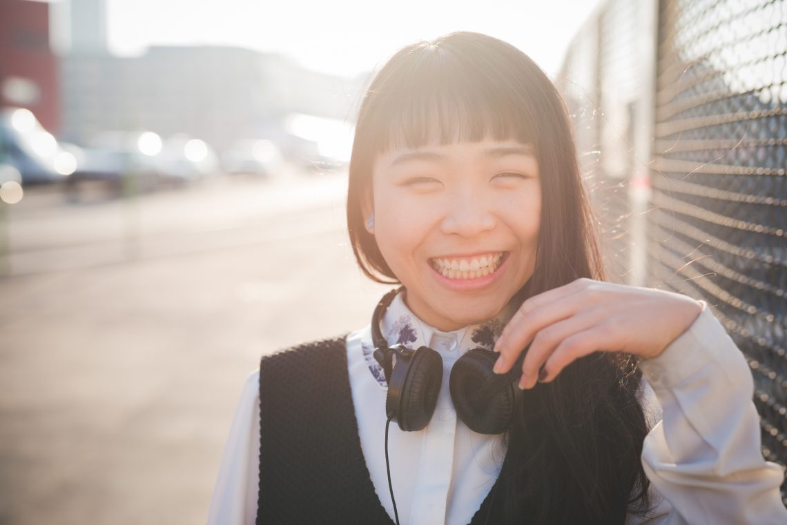 Portrait of young beautiful asian 