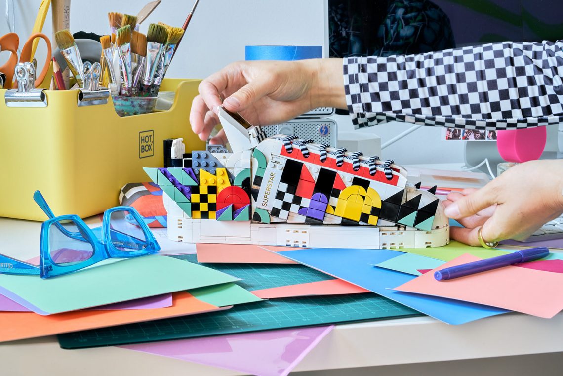 Adidas Superstar sneakers made from LEGO