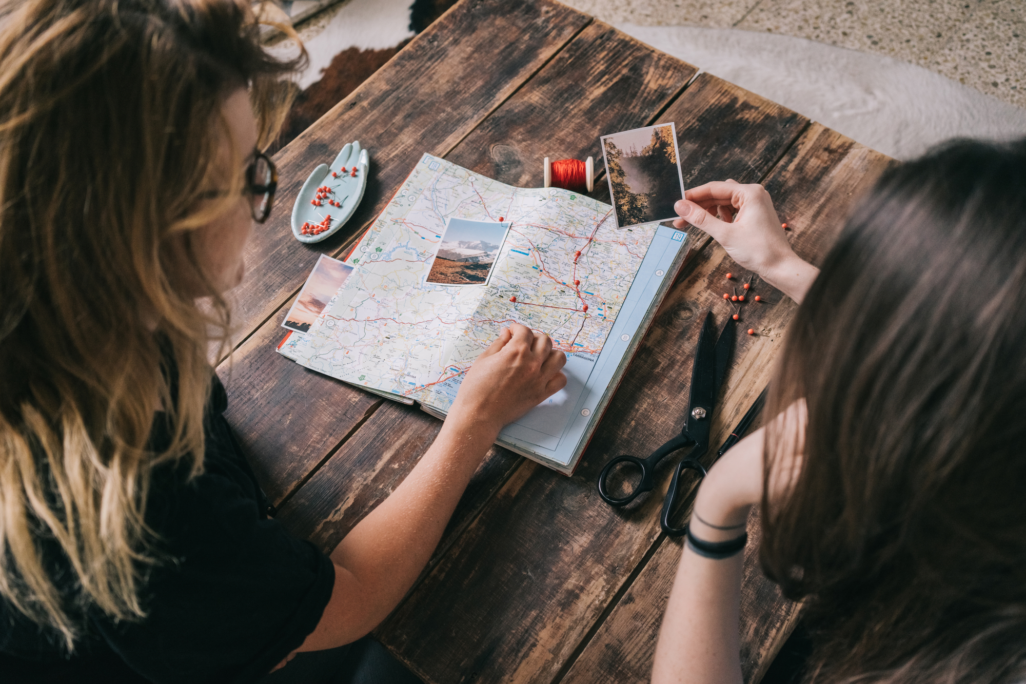 planning trip with map