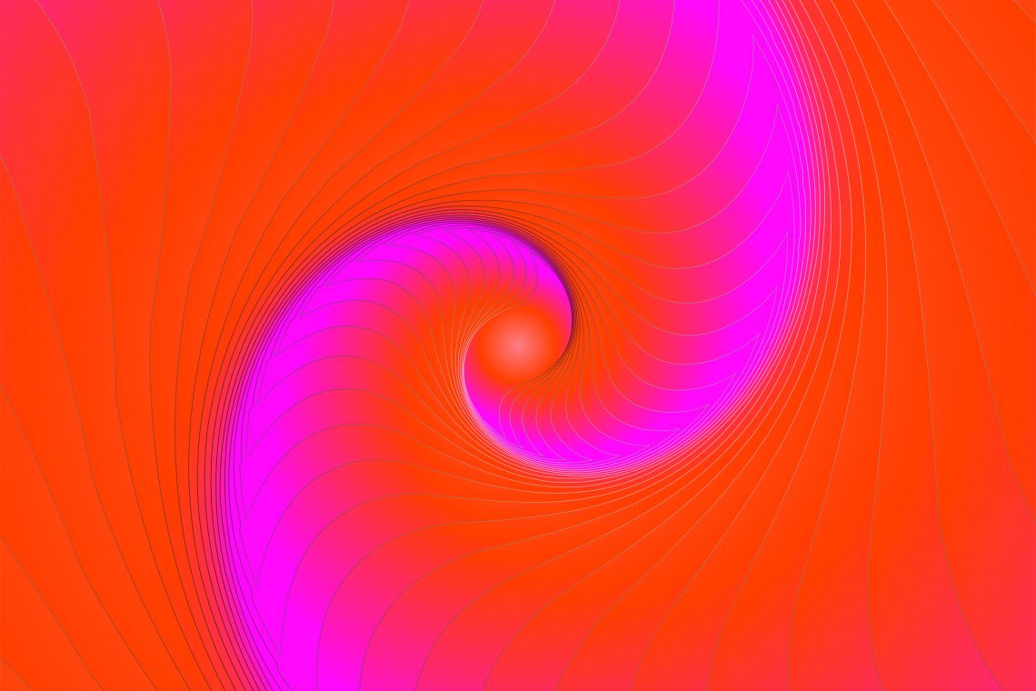 Infinite geometry fractal background of spiral jigsaw puzzle