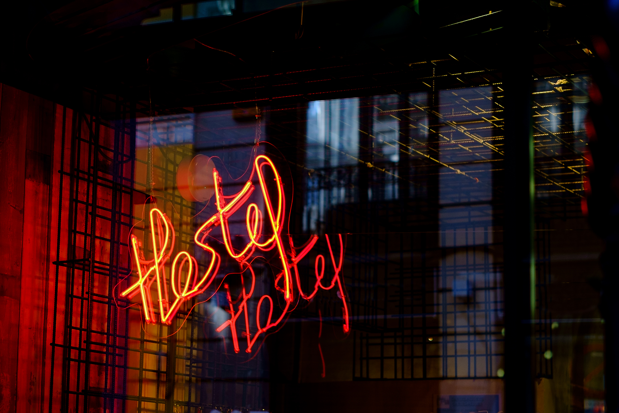 Hostel neon sign