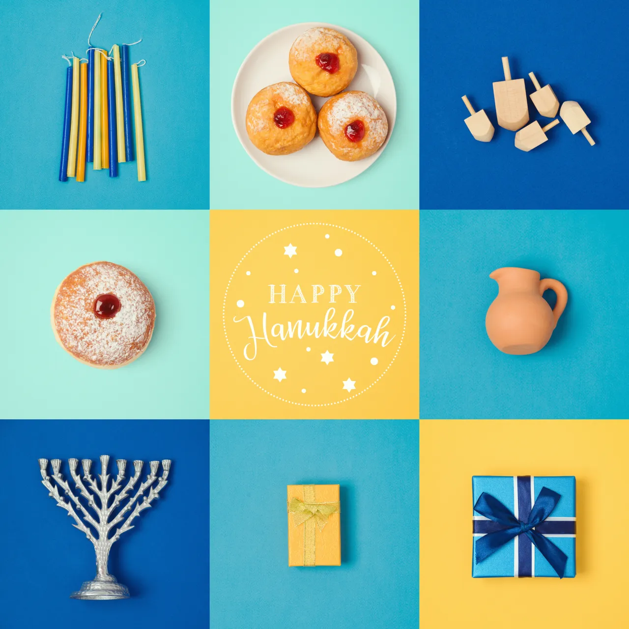 Jewish holiday Hanukkah banner design