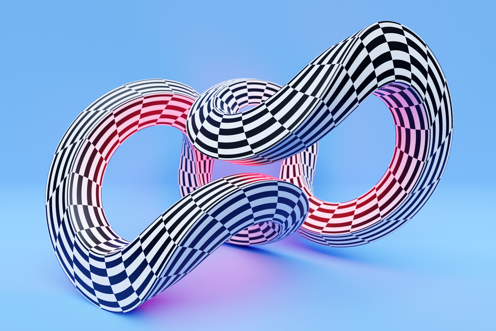 3d illusion abstract shapes intertwined