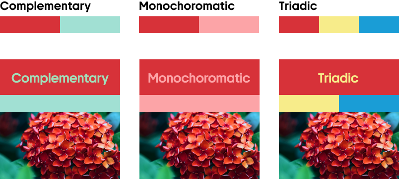 Vermilion: visuals with Vermilion color and color mix