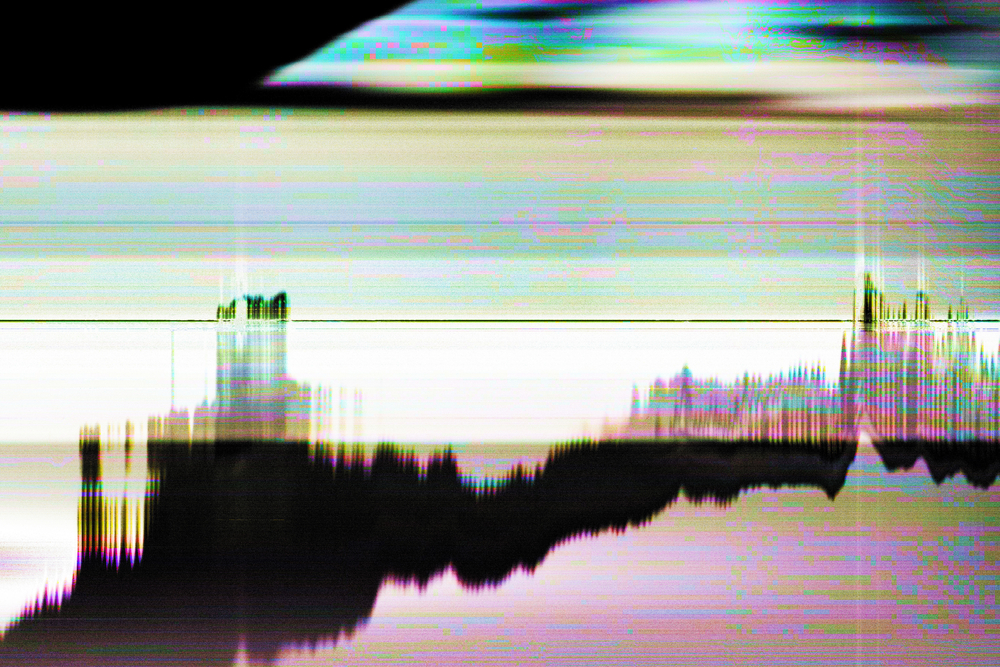 Striped static noise pattern overlay, glitch art