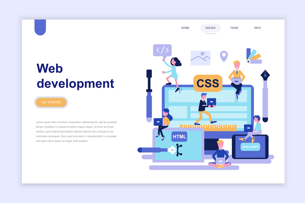 Landing page template for web development 