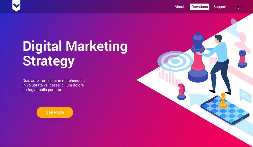 Digital marketing strategy 3d template