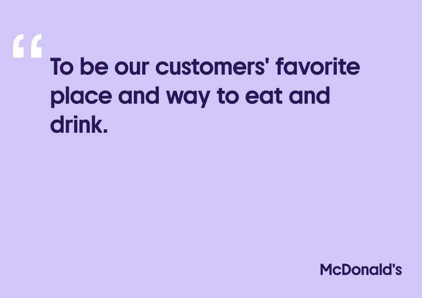 McDonald's mission statement example