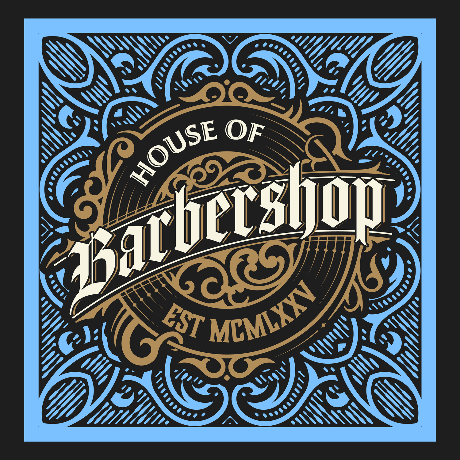 Vintage Barbershop label in vintage style