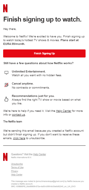 netflix email