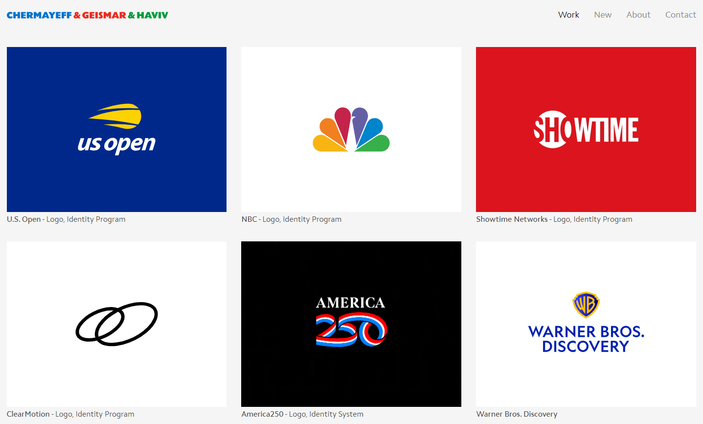 Screenshot Chermayeff & Geismar & Haviv logos 