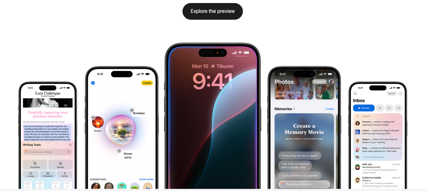 Screenshot from Apple website homepage