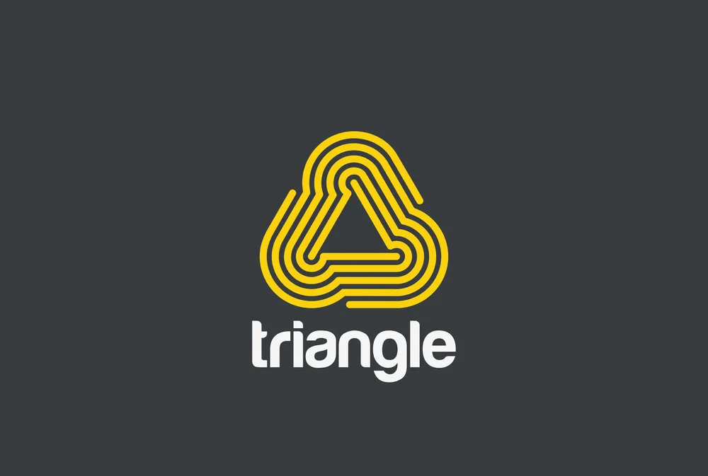 Triangle looped infinite Logo abstract design vector template Linear style. Infinity Loop technology neon Logotype concept icon