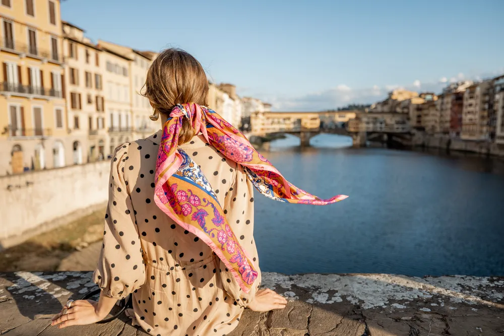 Woman traveling in Florence, Italy