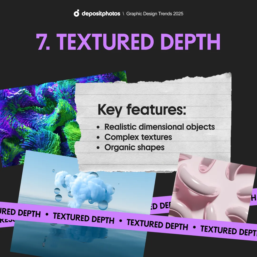 Graphic Design Trends 2025 [Infographic] Textured Depth