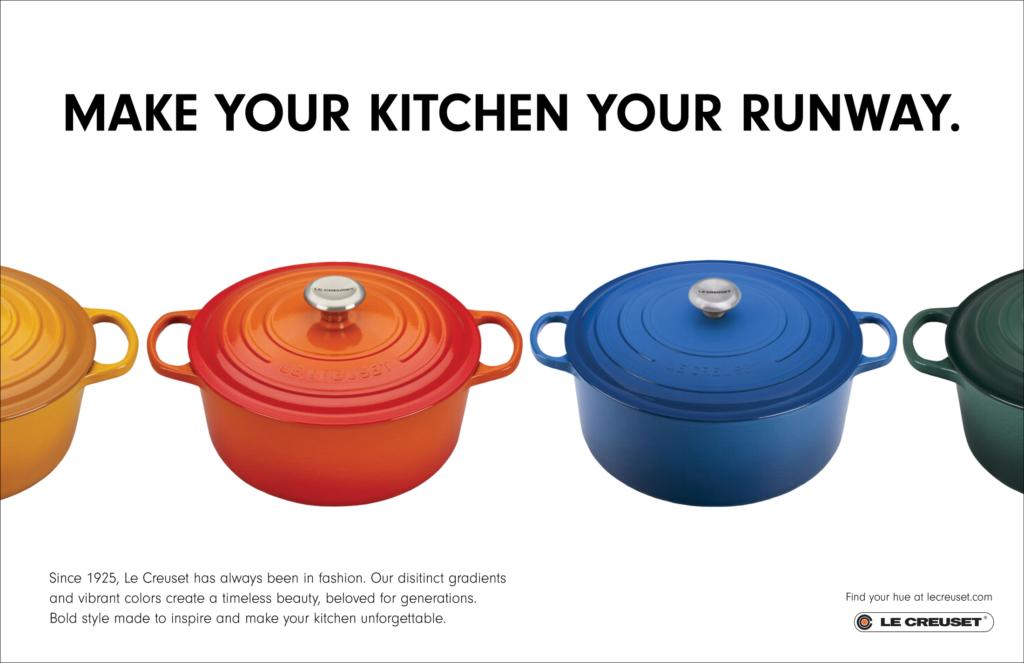 Le Creuset Counter Couture print ad